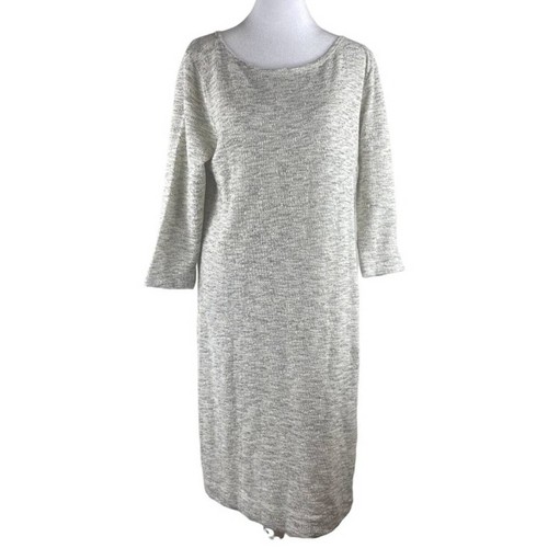 ANTHROPOLOGIE SWEATER DRESS M GRAY KNIT LONG SLEEVE SHORT GREY
