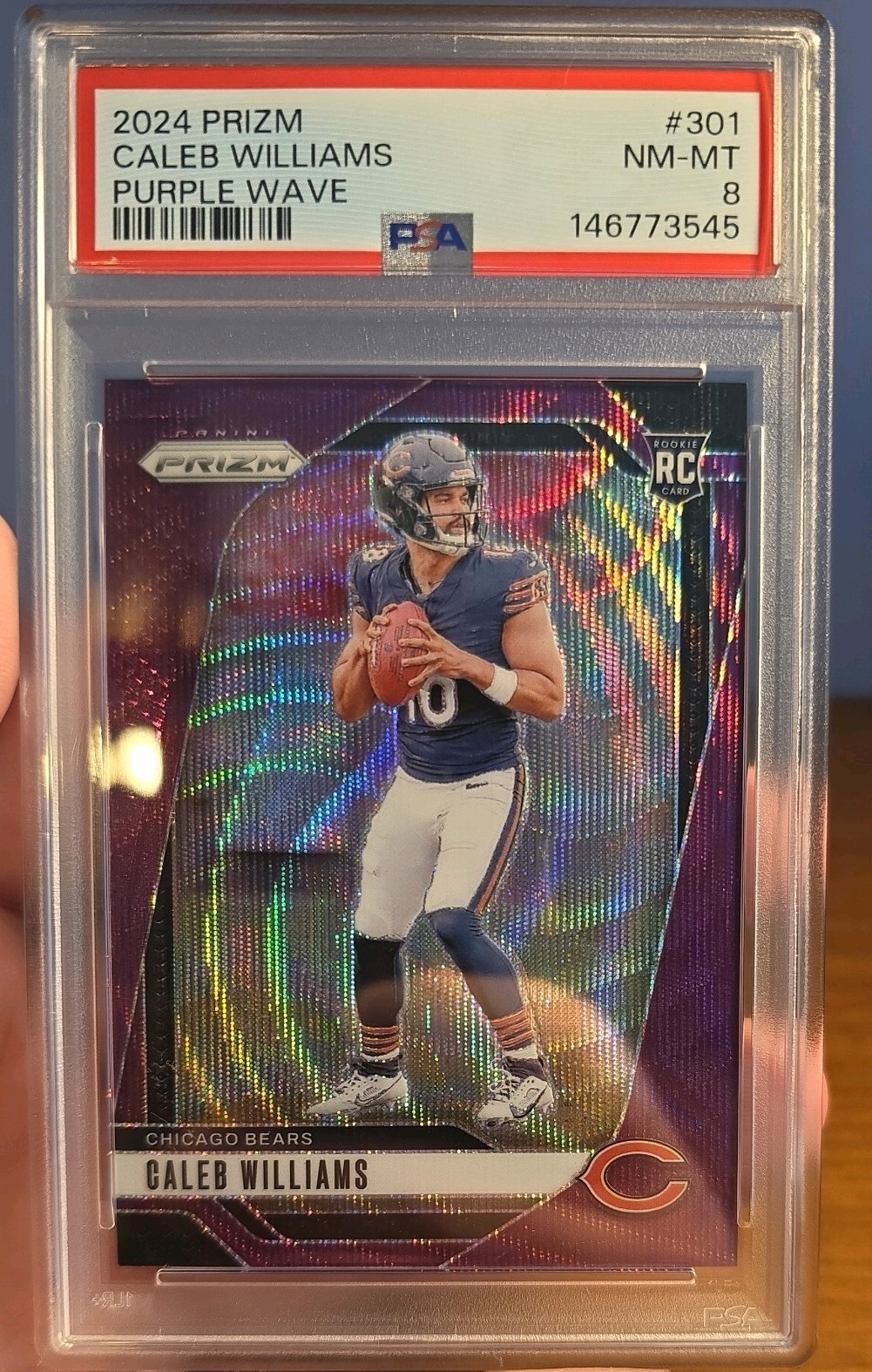 2024 Panini Prizm - Rookies Caleb Williams #301 Purple Wave Prizm /99 (RC)