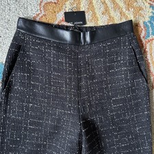 NWT St. John Black Knit Bouclé Trousers Size XS Quiet Luxury Classic Chanel