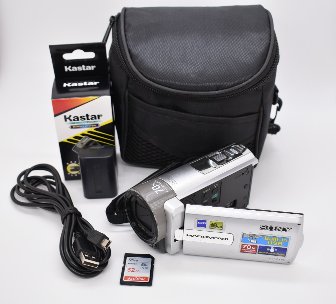 Sony Handycam DCR-SX85 Silver Video Digital Camcorder 70x Zoom
