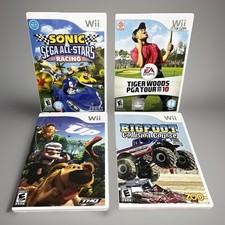 Nintendo Wii Lot of 4 Games: Up Sonic Sega Racing Bigfoot Tiger Woods 10