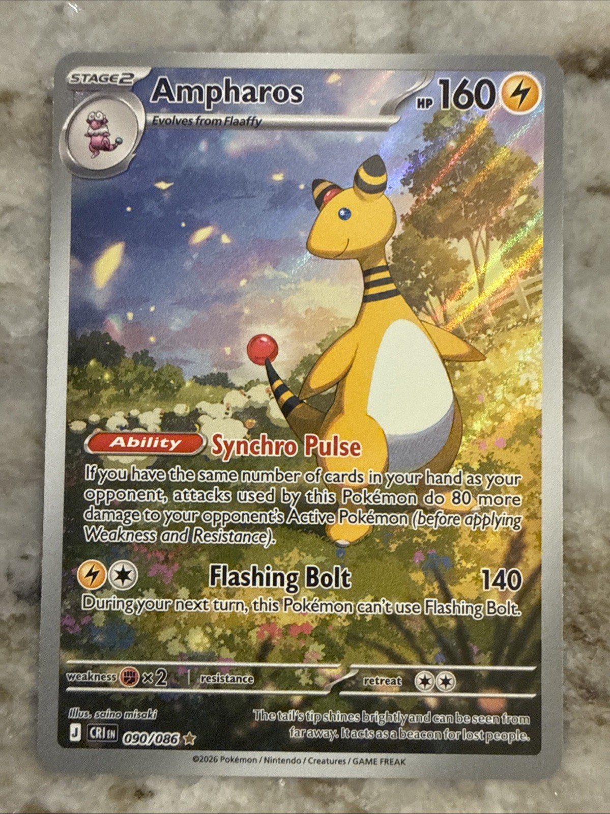 Carta Collezionabile Ampharos Rara 90/86
