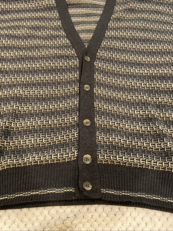 Cárdigan de Colección Florencia Tricot Cuadros Abuelo Suéter Hecho en Italia Mediano Foto 4 de 4