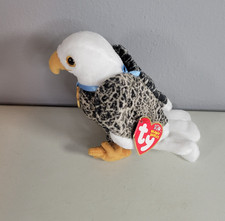 Ty Beanie Baby Valor the Eagle – 10 Years New – 2003 – Gold Coin on Neck 6"