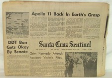 Santa Cruz Sentinel July 22, 1969 "Apollo 11 Back in Earth's Grasp" No. 172
