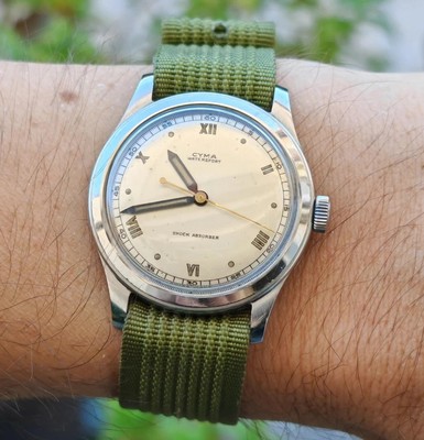 Rare Cyma Tavannes Watersport Gubelin Luzern Vintage 1940s All Steel Manual