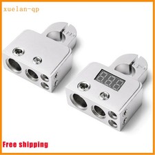 2pcs 0 I 4 I 8 Gauge AWG Car Battery Terminal Chrome Positive Negative Set