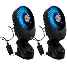 2 St&uuml;ck Ventilator mit Clip Klipp Klemme f&uuml;r Steckdose 230V Klemmventilator Clip
