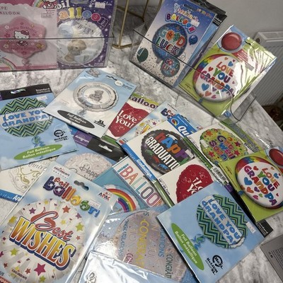 Huge clearance lot of 50 assorted helium foil balloons