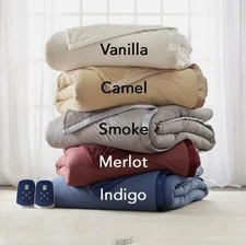 Hammacher Best Heated Electric Blanket Queen size VANILLA Color Biddeford