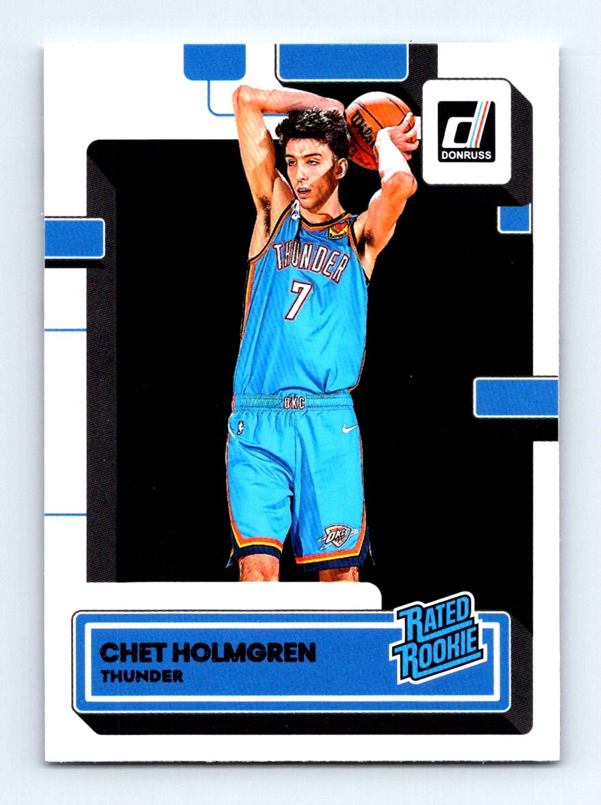 #202 2022-23 Donruss Rated Rookie BASE Chet Holmgren RC Thunder