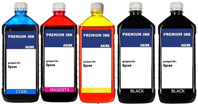 Akink Nachfülltinte Refill für Epson - 5x 1 Liter für EPSON L805