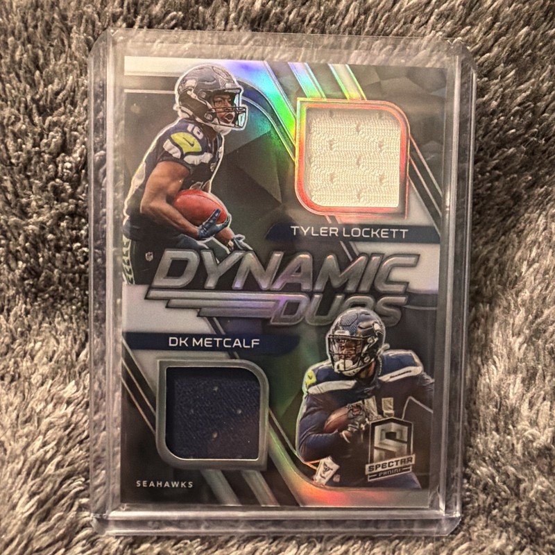 DK METCALF & TYLER LOCKETT 2020 Spectra Dynamic Duos  66/75 #11 Dual Patch NFL