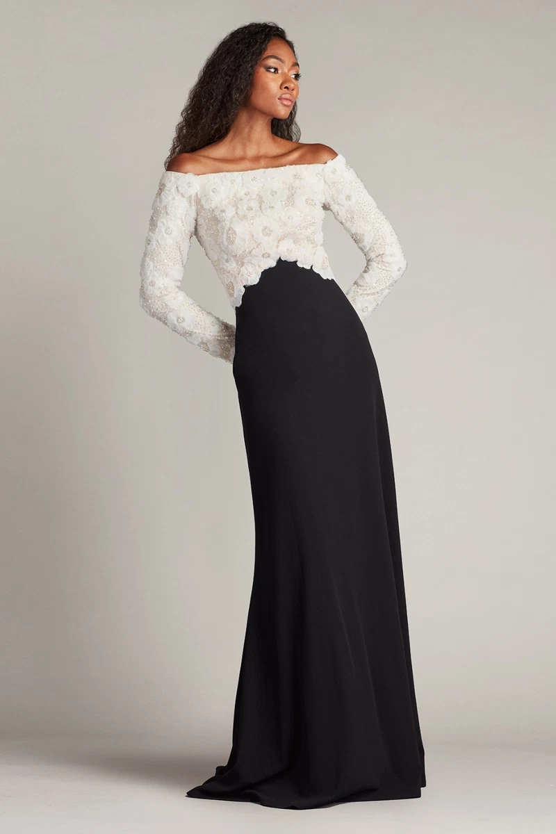 green emerald velvet dress Tadashi Shoji