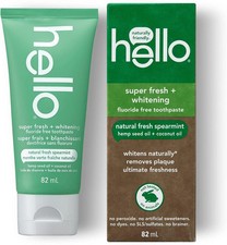3PACK Hello Super Fresh Family Farmed Spearmint Whitening, Vegan Toothpaste 82ml