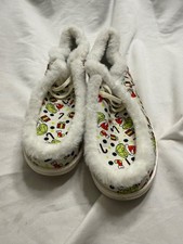 Grinch Christmas Slippers Womens Size 10 10.5 Fuzzy Cozy Holiday Shoes EU 42