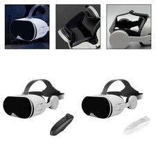 Sleek White Design 3D VR Headset Compatible with Major Smartphone Sizes