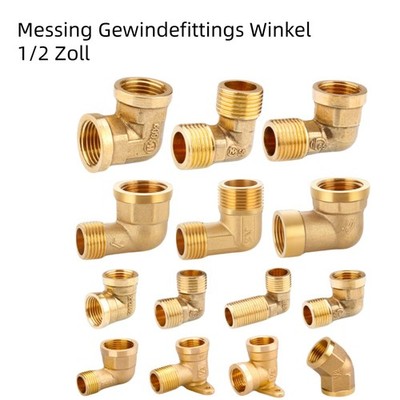 Messing Gewinde-Fittings IG AG 1/2 bis 1 Zoll Verschraubung Muffe Winkel Fitting