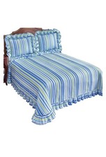 Classic Vertical Striped Design Plisse Bedspread Twin New