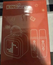 King Lucky Mini Karaoke Machine Portable Bluetooth Speaker With 2 Wireless Mic