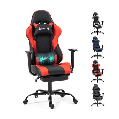 Gaming Chair with Footrest, Ergonomic PC Desk Chair with Headrest and Massage...