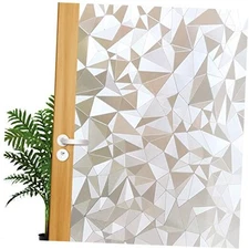 Decorative Privacy Window Film, 3D Window Tint Stained Glass Door 11.8"x78.5"
