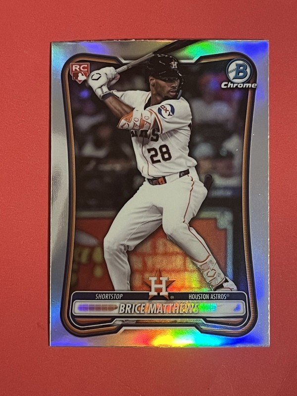 Brice Matthews 2026 Bowman Chrome RC Red Rookie Badge Refractor #56 Astros