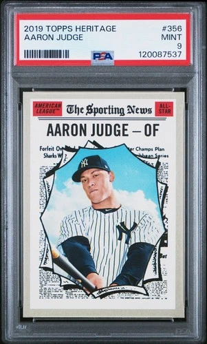 2019 Topps Heritage Aaron Judge PSA 9 Mint #356 New York Yankees