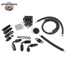 Black Adjustable Fuel Pressure Regulator Kit Oil 0-100psi Gauge -6an Fitting Black Adjustable Fuel Pressure Regulator Kit Oil 0-100psi Gauge -6an Fitting