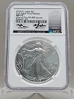 2025(P) Silver Eagle 1st Eagle Privy NGC MS 70 Mercanti & Gaudioso Dual Signed