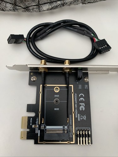 M.2 to PCI-E Converter Wireless WiFi Bluetooth Network Card Adapter Board - Afbeelding 2 van 10