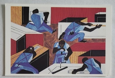 Postcard....Painting Cabinet Makers by Jacob Lawrence, Chrome, 4x6 