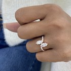 1.8ct Marquise & Round Anniversary Ring Rose Gold 14K Labcreated Diamond F/VS — photo 7