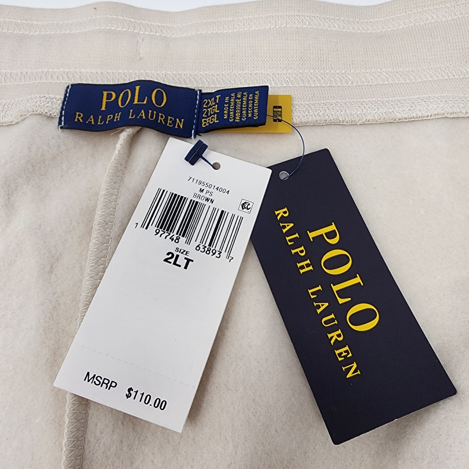 NWT Polo Ralph Lauren Lounge Shorts Mens Size 2XLT Brown Big Pony Logo Pocket thumbnail 6