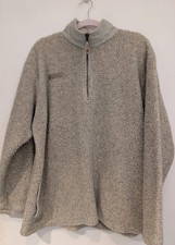 Vintage Columbia Beige Made in USA 1/4 Zip Fleece Unisex Large Y2K Classic Warm