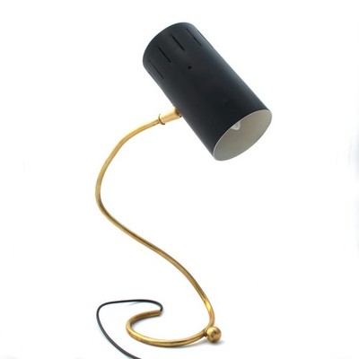 Vintage mid-century 1950s OLuce-Ostuni-style Italian brass aluminium table lamp