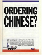 2000 FedEx Ordering Chinese? Services Asian Countries Vintage Print Ad/Poster