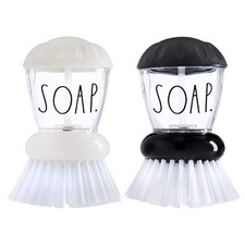 Rae Dunn Collection Soap Dispensing Dish Brush Set - Set of 2 Palm Brush Dish...