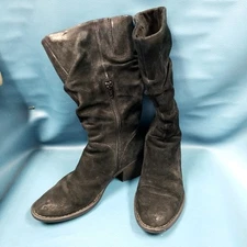 Born Currie Slouch Moto Black Suede Leather Women's 7M