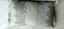 Antique Lace Cushion by Kylie Minogue at Home - 30 x 50 cm - Dove Grey with Lace