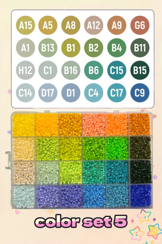 Fuse Beads Kit 24 Colors DIY Pixel Art Beads Set Iron Beads Craft Kit
