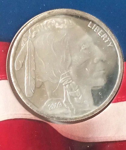 Indian Buffalo 1 .999 Silver Round 1 Troy Oz Free Hard Display Case Uncirculated