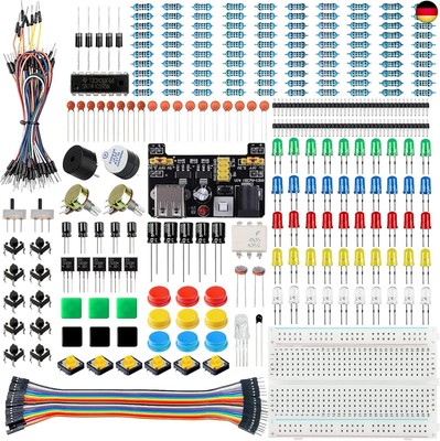 Miuzei Basic Starter Kit für Arduino Projekte mit Steckboard, Power Supply 