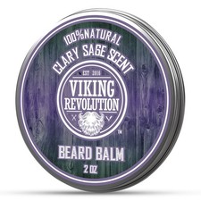 Viking Revolution Clary Sage Beard Balm Beard Butter with Argan Oil, Beard S...