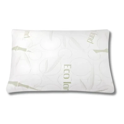 QQBED 4 PACK STANDARD QUEEN Dual Zone memory foam Bed Pillow + Bamboo External cover