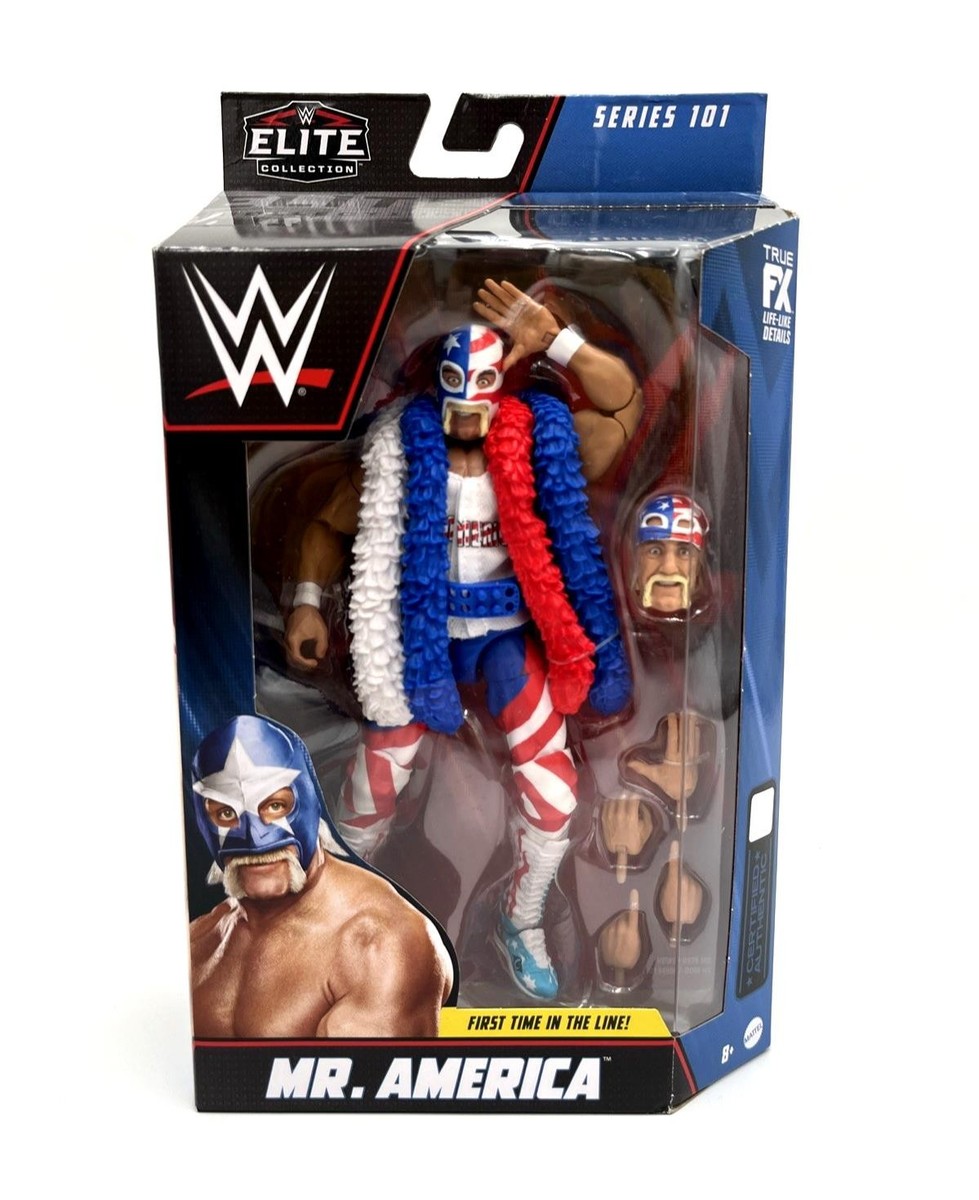 WWE Hulk Hogan Mr America Chase Elite Series 101 Flag Mask First