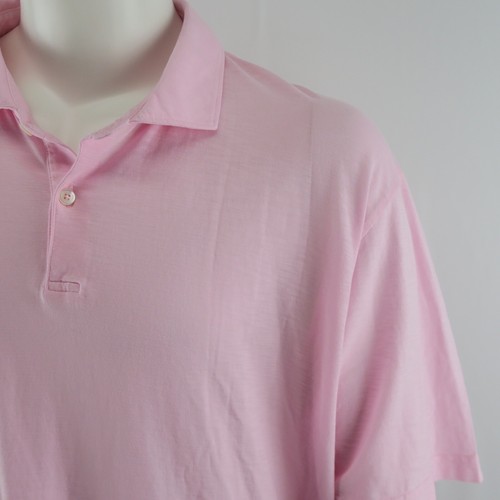 Peter Millar Crown Crafted Polo Shirt Mens 2XL XXL Pink Pima Cotton - Picture 3 of 7