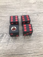4x Black Red Dice Valve Stem Caps Car Truck Suv Bike Motorcycle Bicycle Bike 4x Black Red Dice Valve Stem Caps Car Truck Suv Bike Motorcycle Bicycle Bike