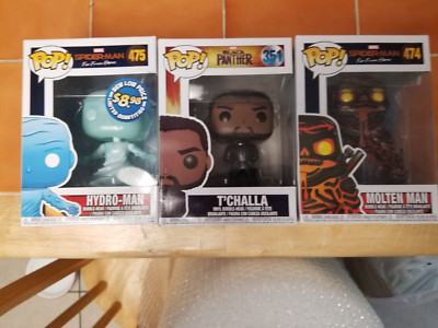 Funko Pop Marvel Lot - Hydro Man 475 T'Challa 351 Molten Man 474