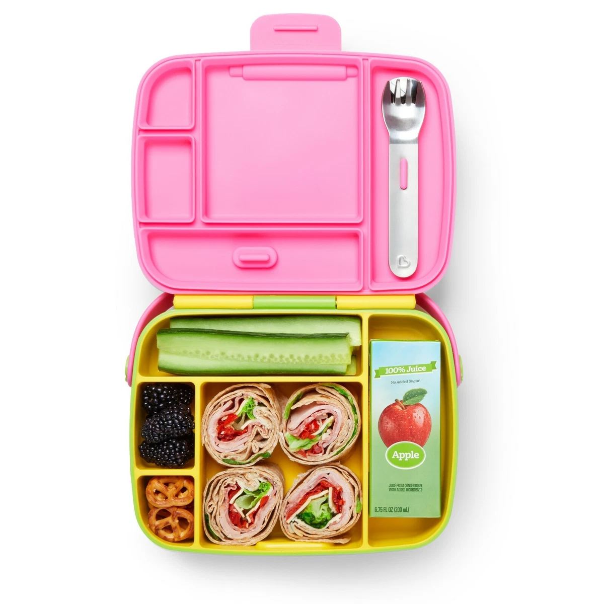 Munchkin Bento Lunch Box Multi Yellow Pink BPA Free 5019090125314